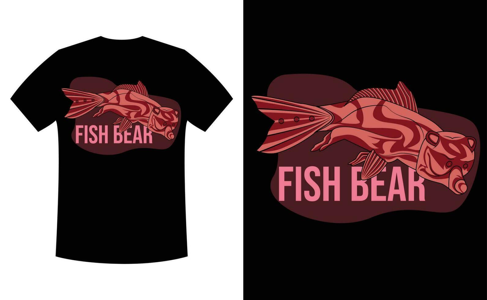 único pescado oso camiseta diseño. un mezcla Entre pescado y oso. vector, ilustración, camiseta. vector