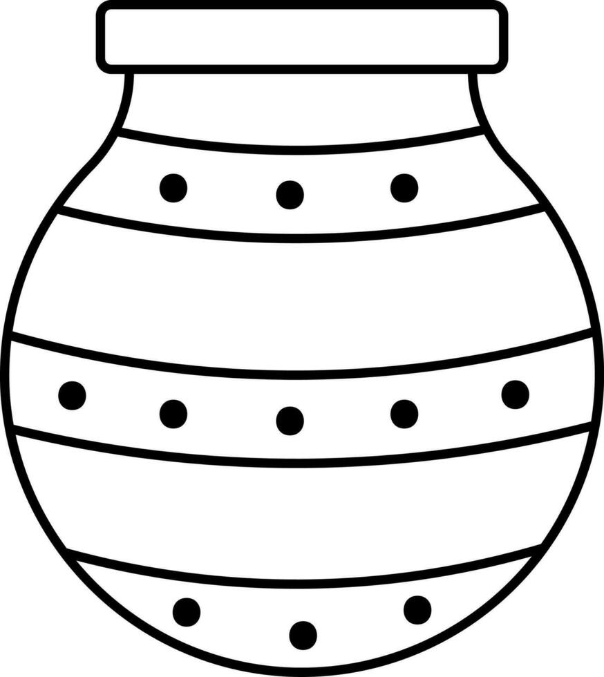 Ceramic Pot Icon In Flat Style. vector