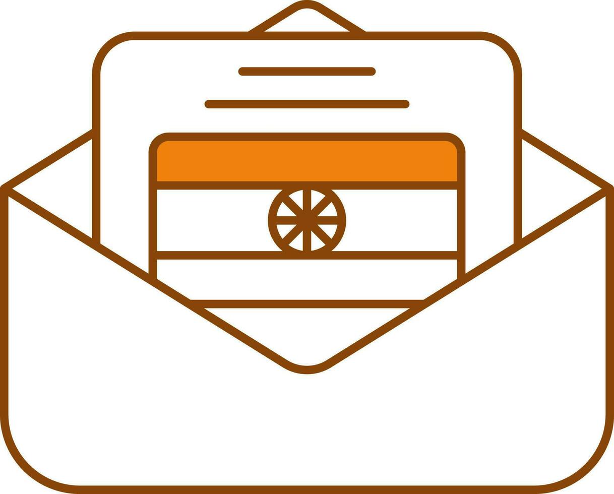 India Letter Or Wishes In Envelope Icon. vector