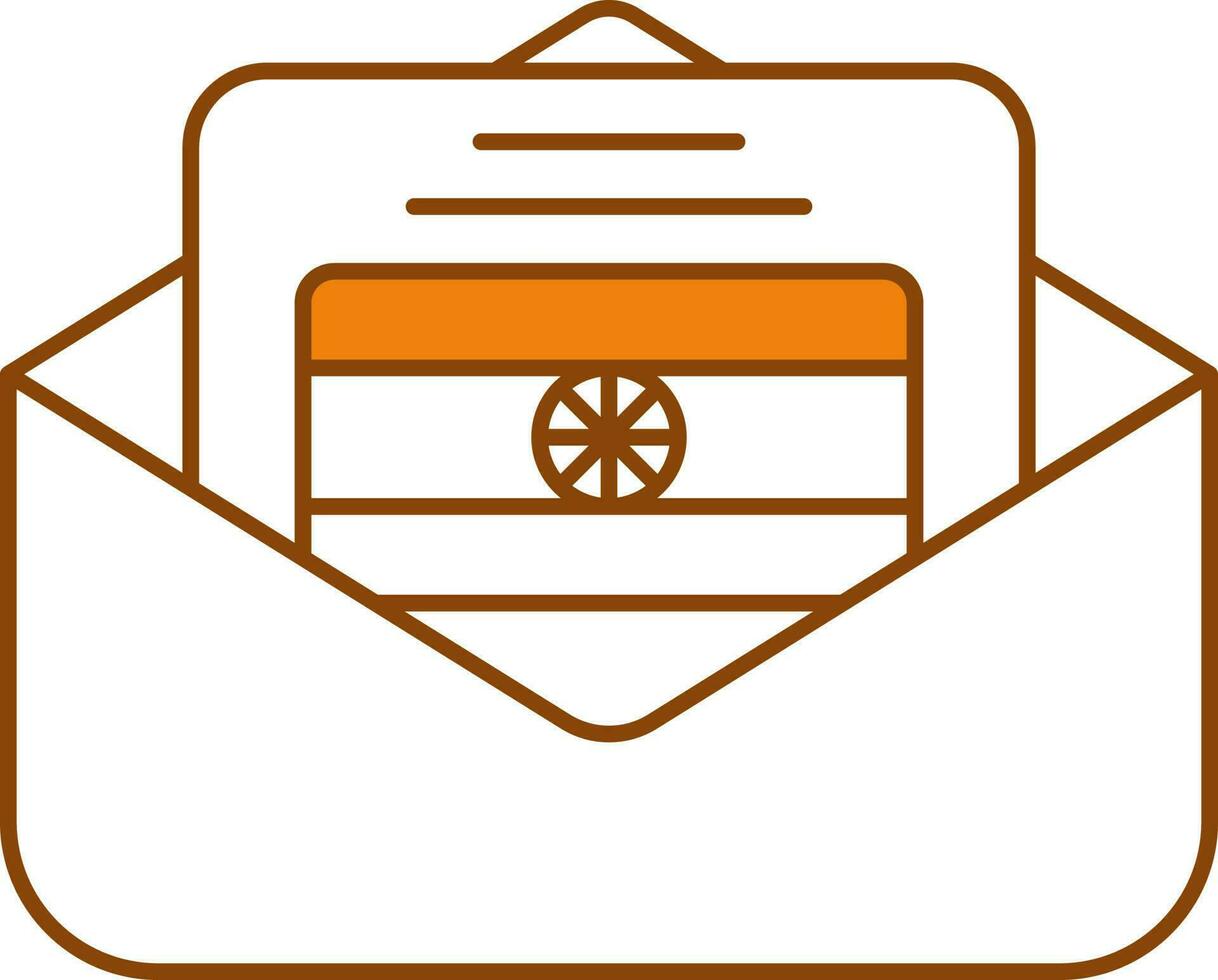 India Letter Or Wishes In Envelope Icon. vector