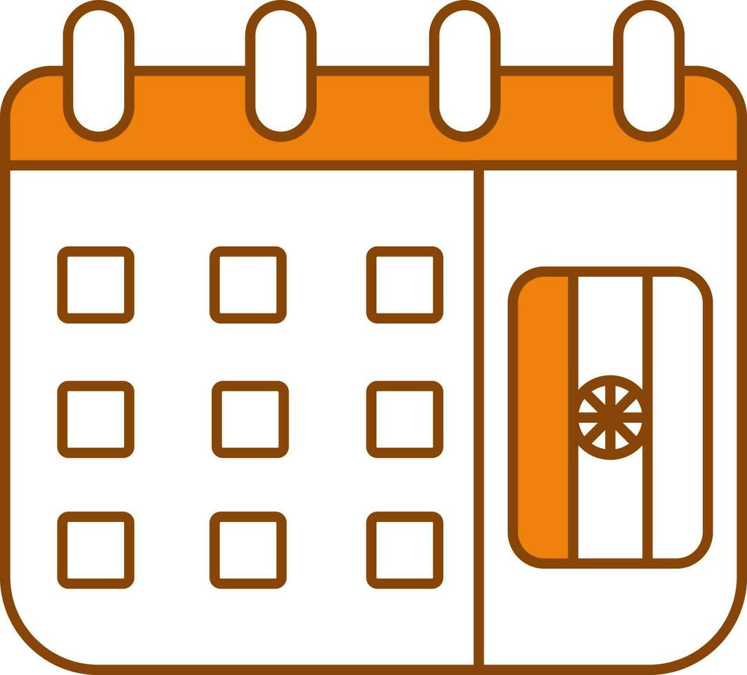 Indian Calendar Icon In Flat Style. vector