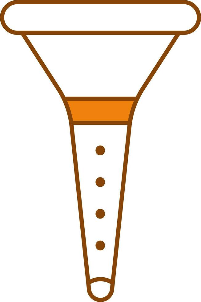 Trumpet Or Vuvuzela Icon In Orange And White Color. vector