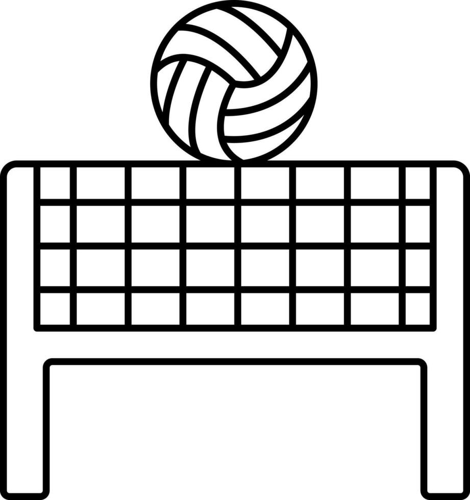 vóleibol red icono en negro línea Arte vector