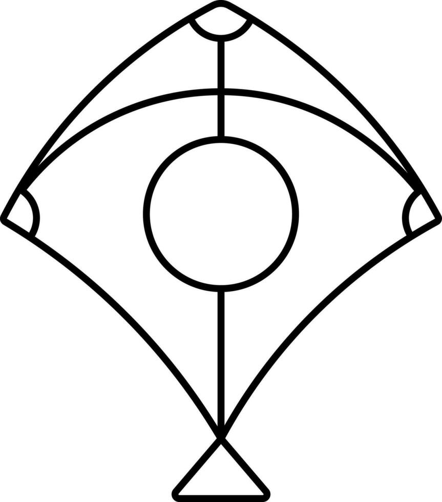Kite Icon In Line Art. vector
