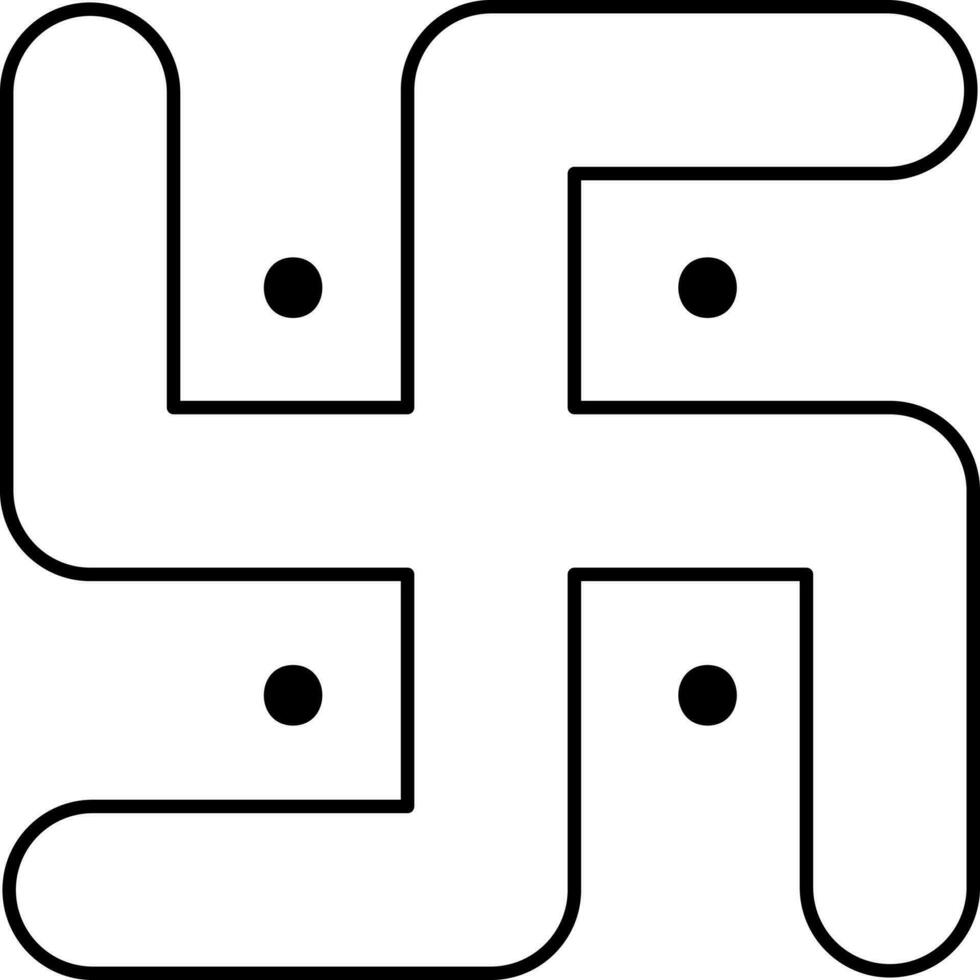 Swastik Icon In Line Art. vector