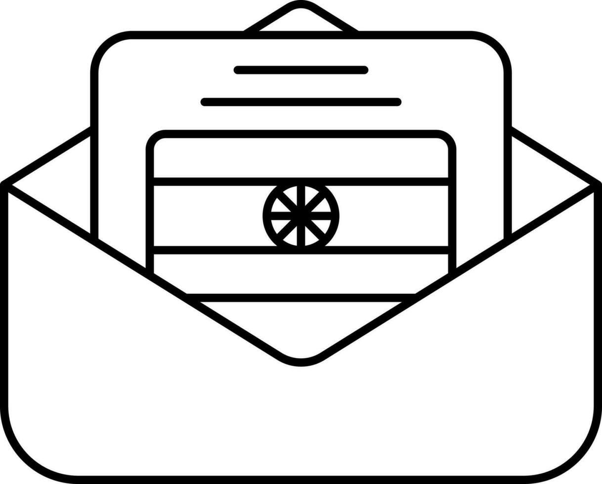 India Letter Or Wishes In Envelope Icon. vector