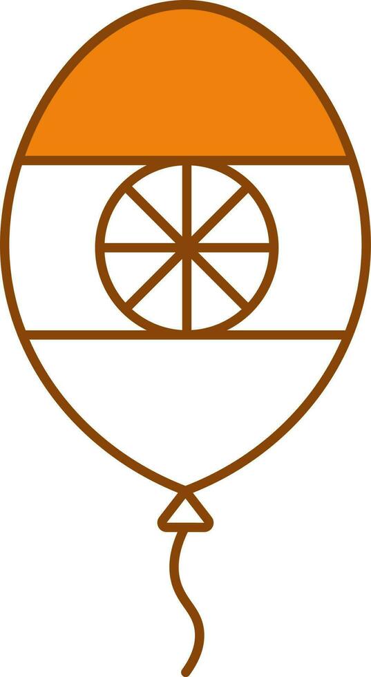 Indian Flag Balloon Icon In Flat Style. vector