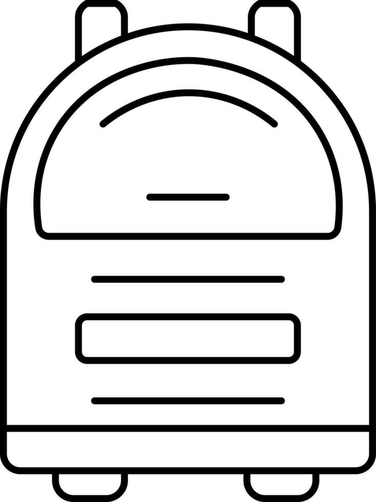 Backpack Icon In Black Outline. vector