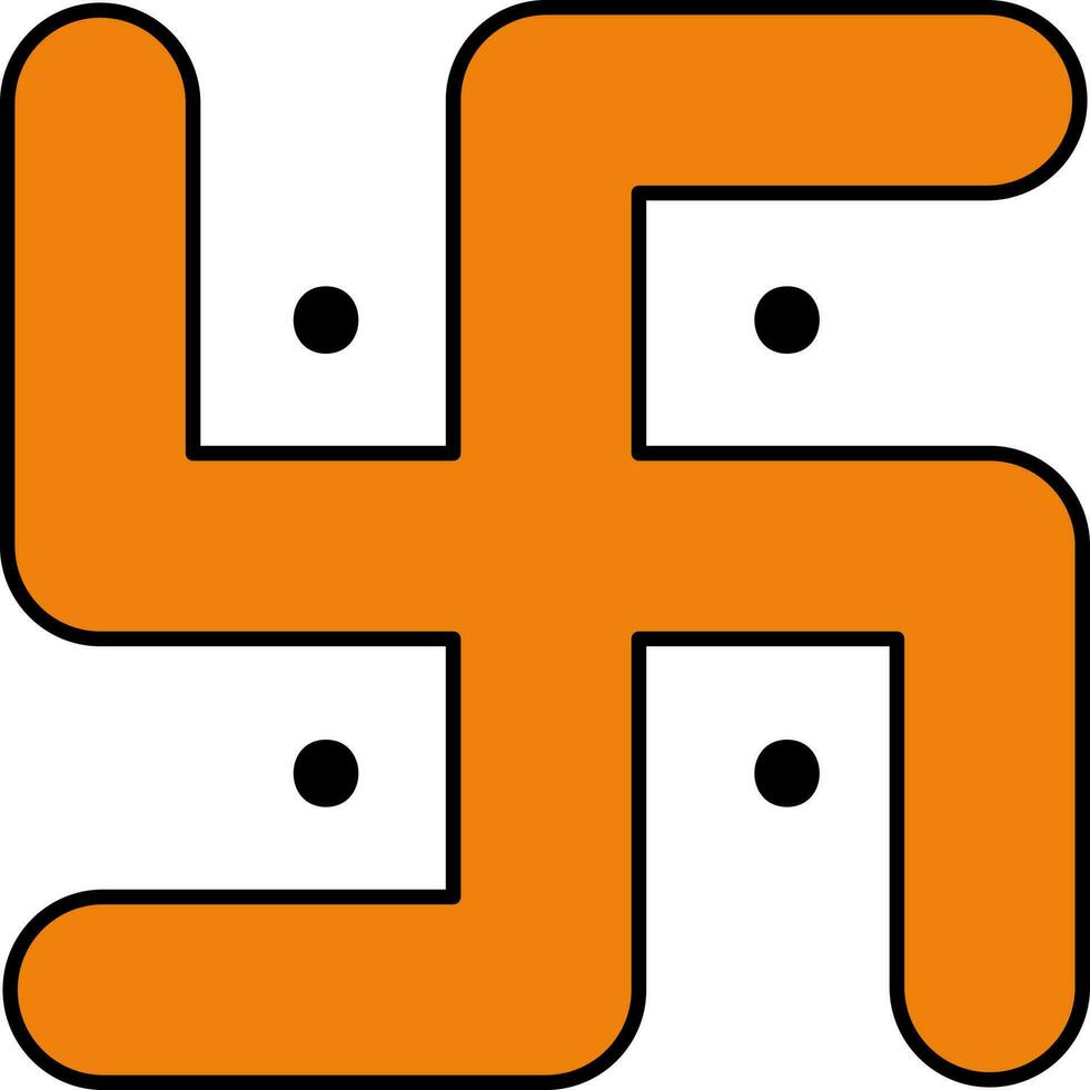 esvástica icono en naranja color. vector