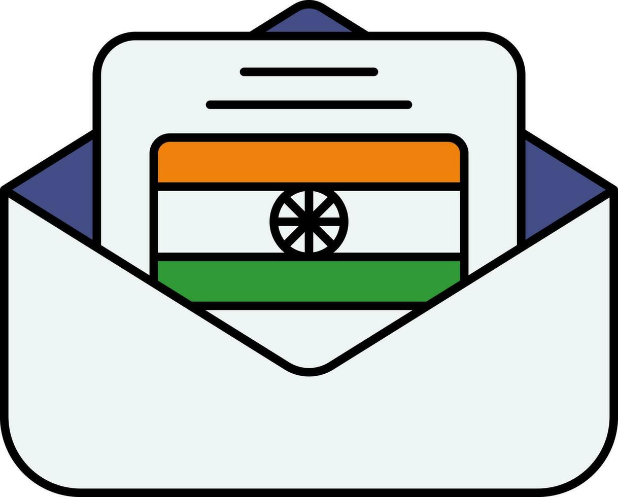 India Letter Or Wishes In Envelope Icon. vector