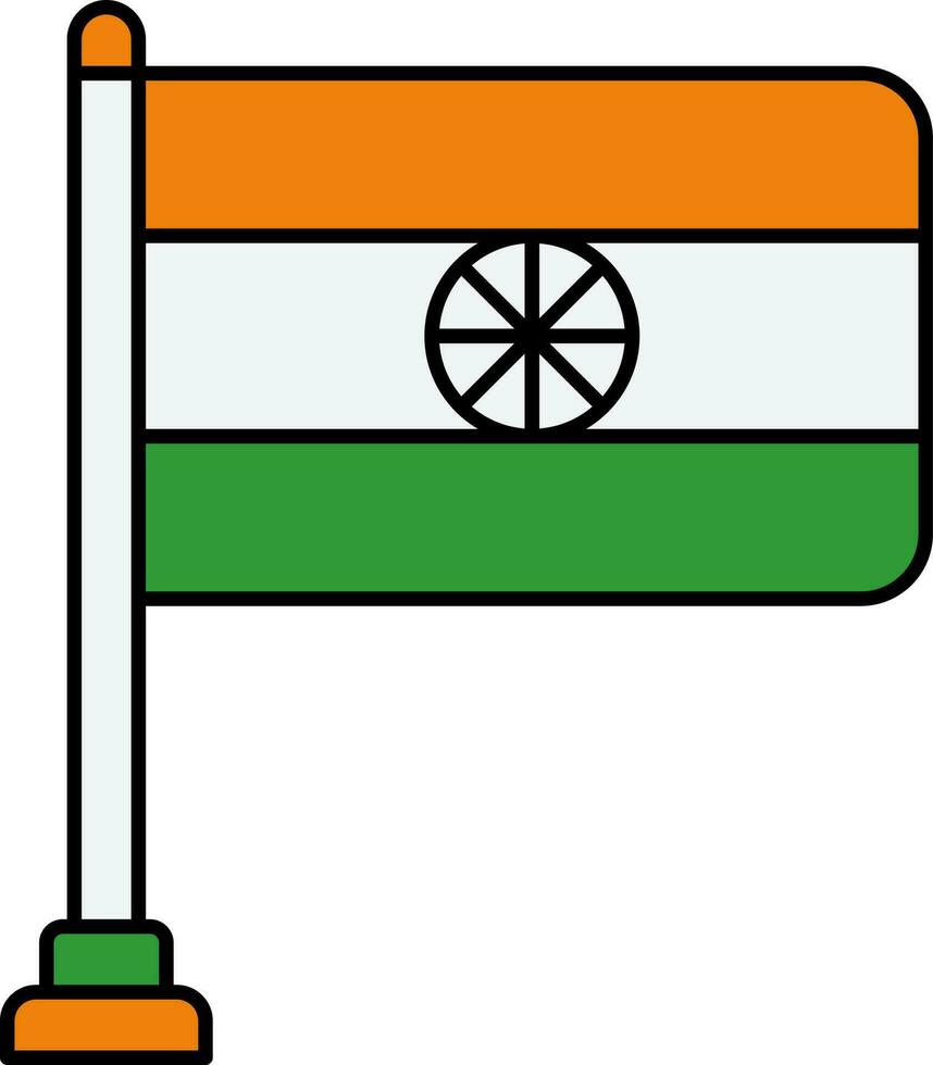 India Flag Icon In Flat Style. vector