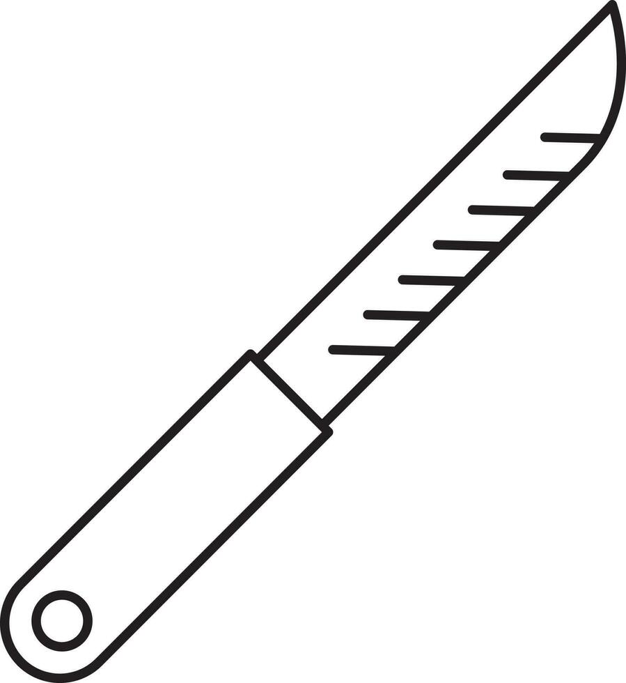 Knife Icon In Black Outline. vector