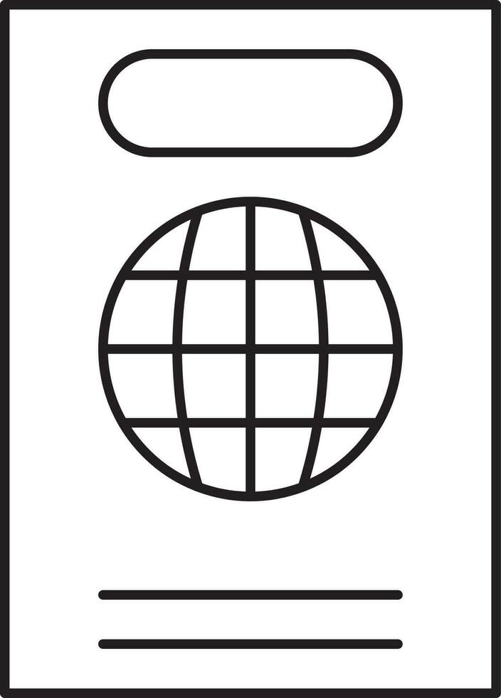 Passport Icon In Black Outline. vector