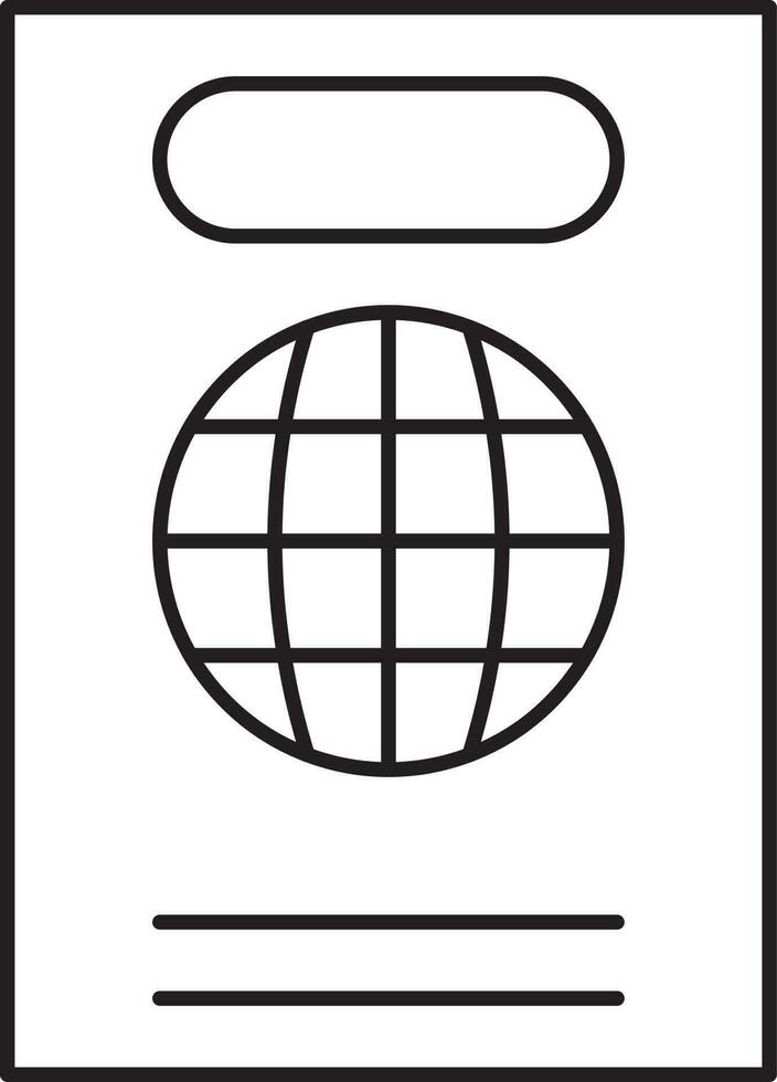 Passport Icon In Black Outline. vector