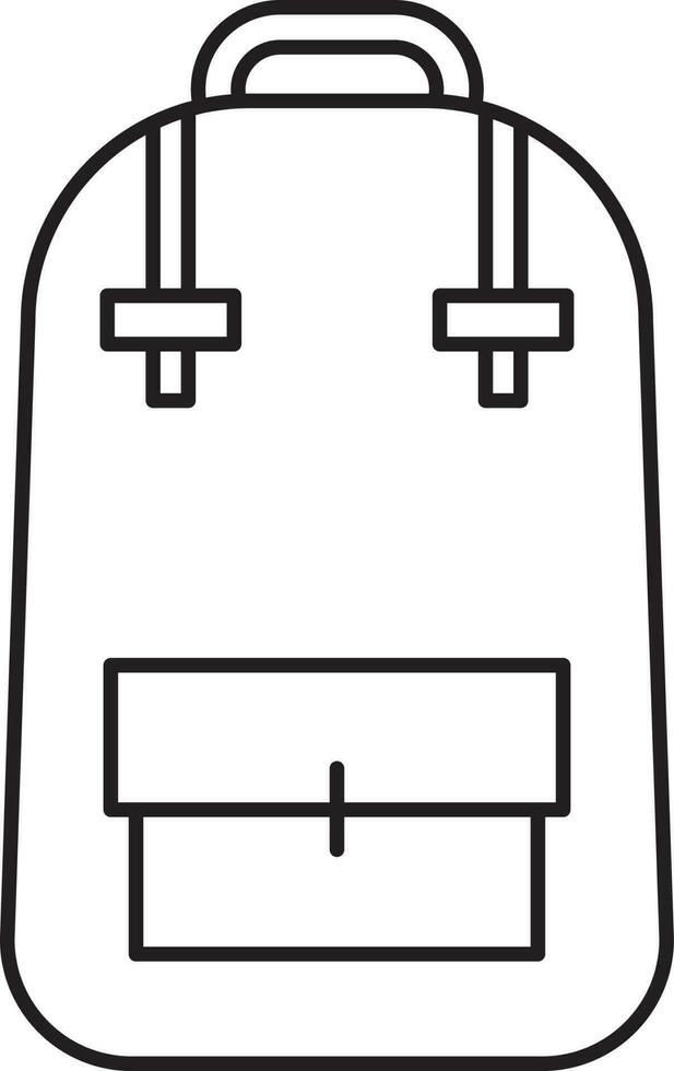 Backpack Icon Black Line Art. vector