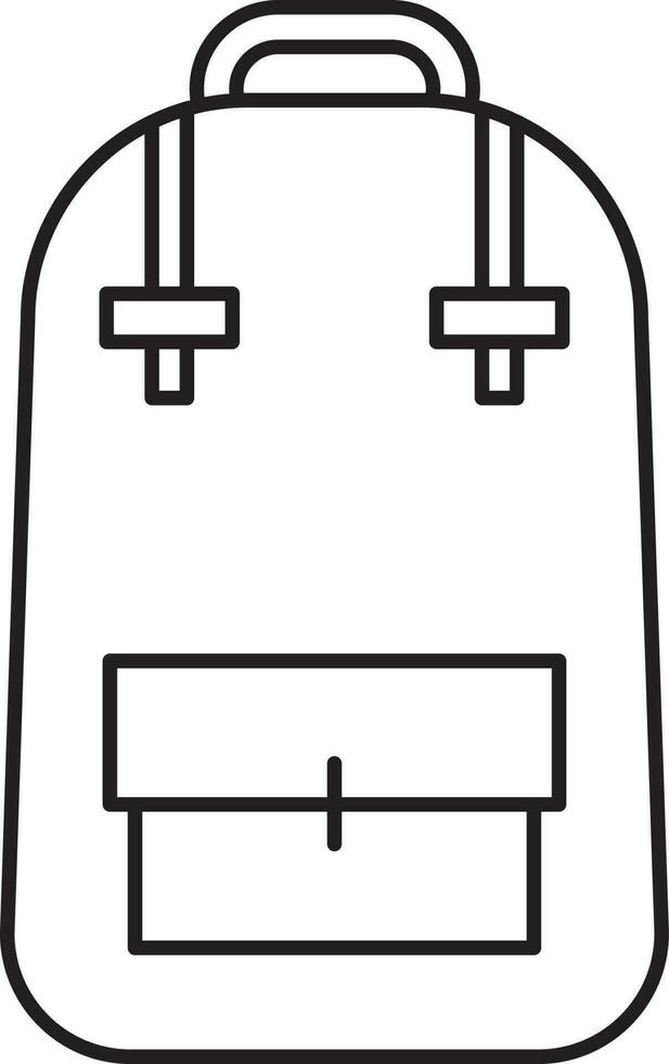 Backpack Icon Black Line Art. vector