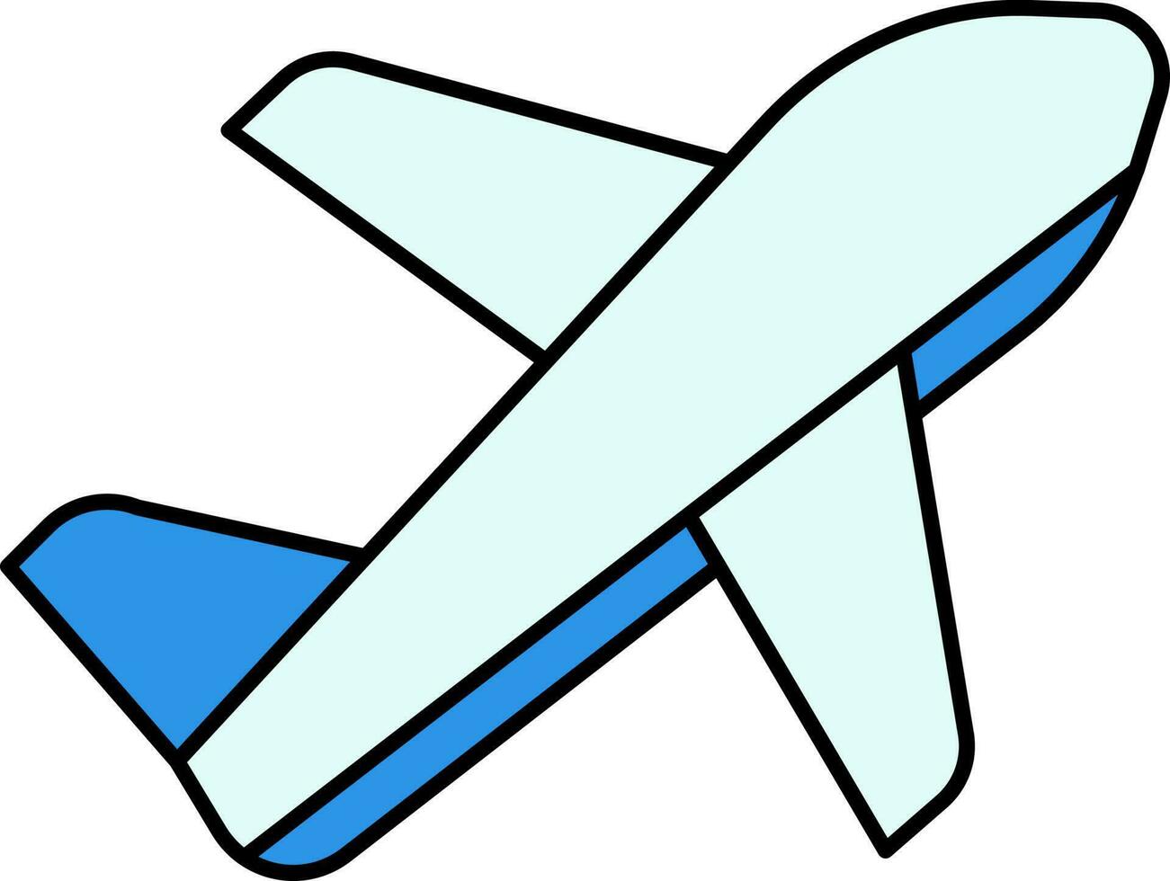 Airplane Departure Icon In Blue Color. vector