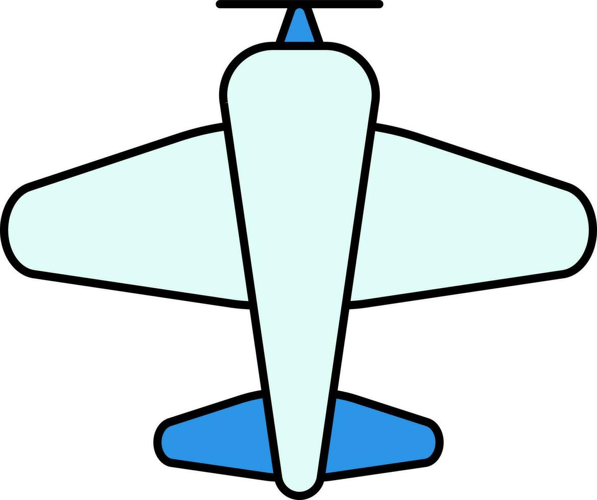 Aeroplane Or Monoplane Icon In Blue Color. vector