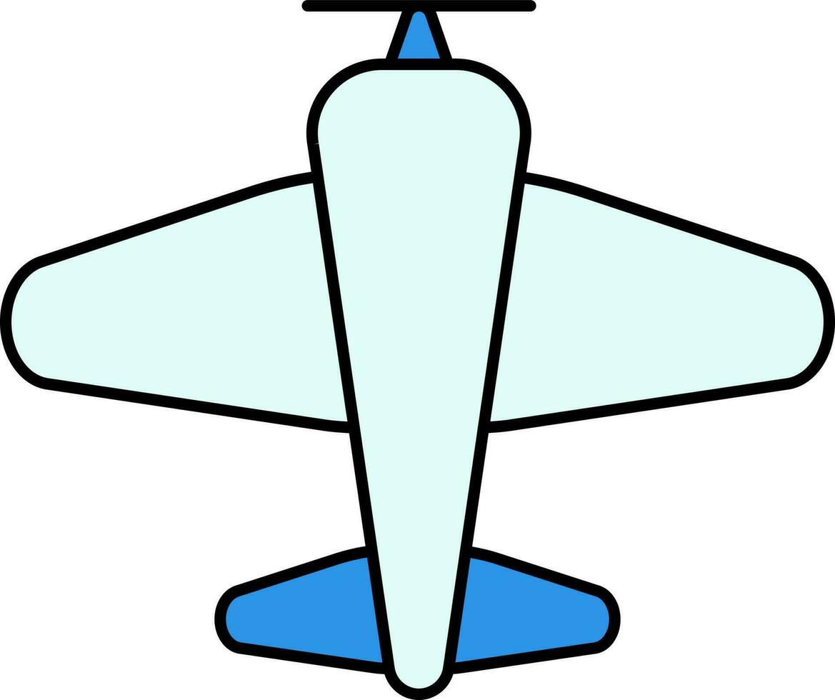 Aeroplane Or Monoplane Icon In Blue Color. vector