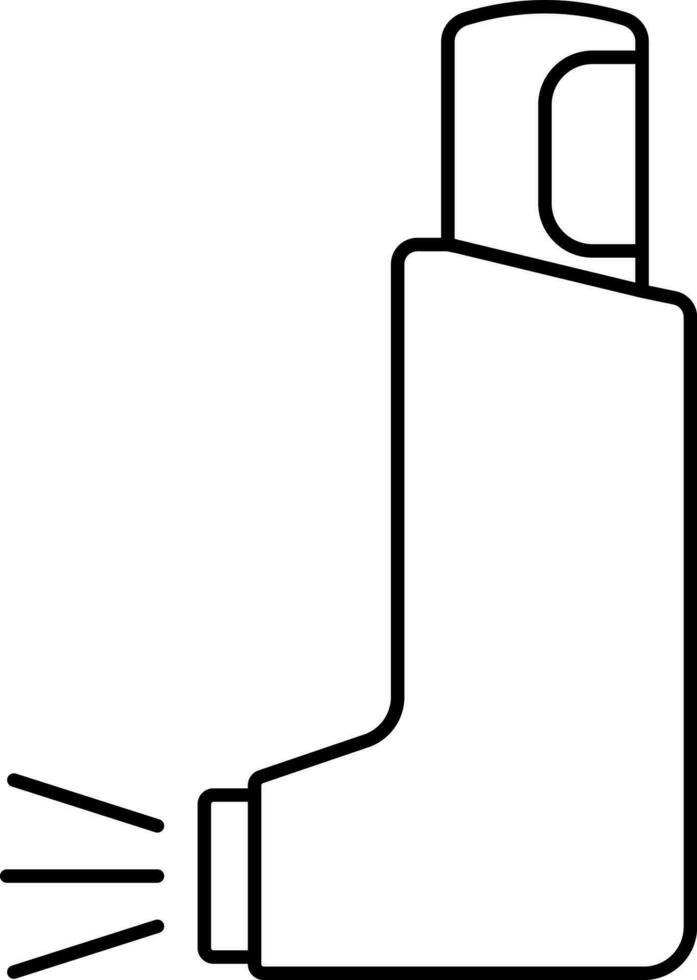 Asthma Pump Icon In Black Outline. vector