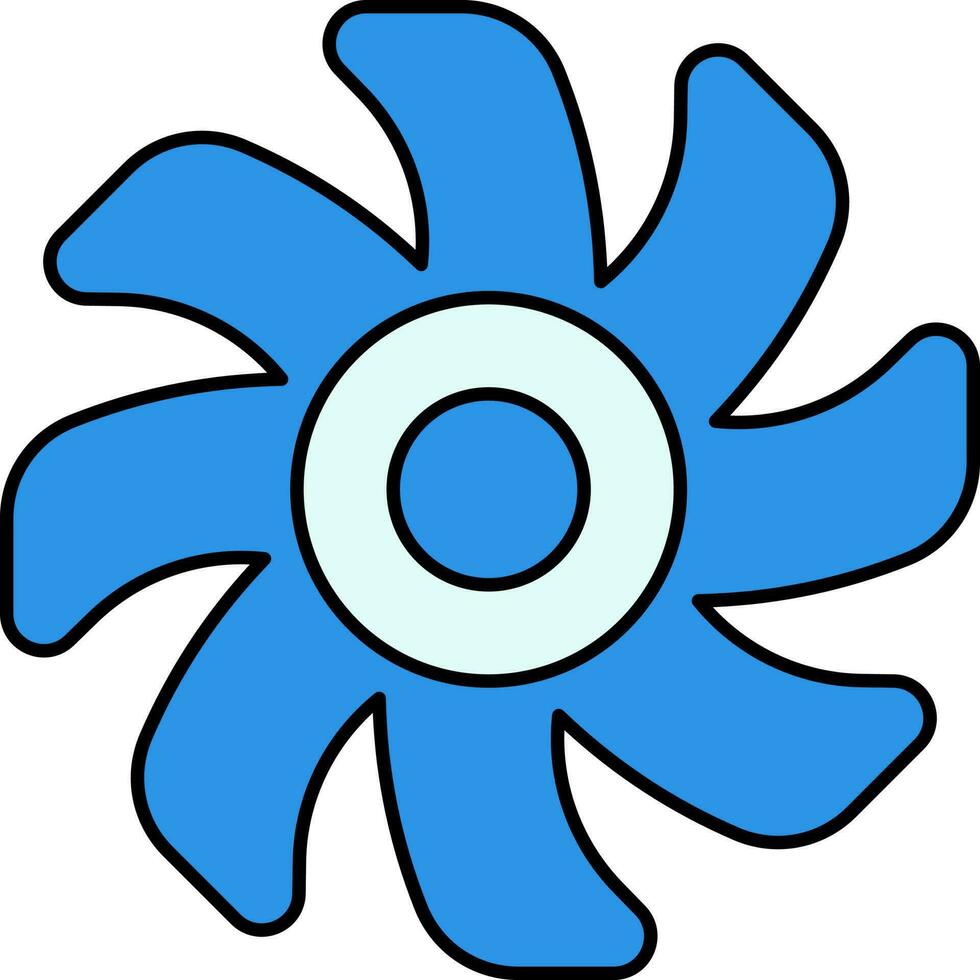 Turbine Fan Icon In Blue Color. vector