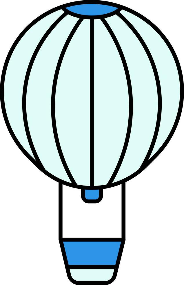 Hot Air Balloon Icon In Blue Color. vector