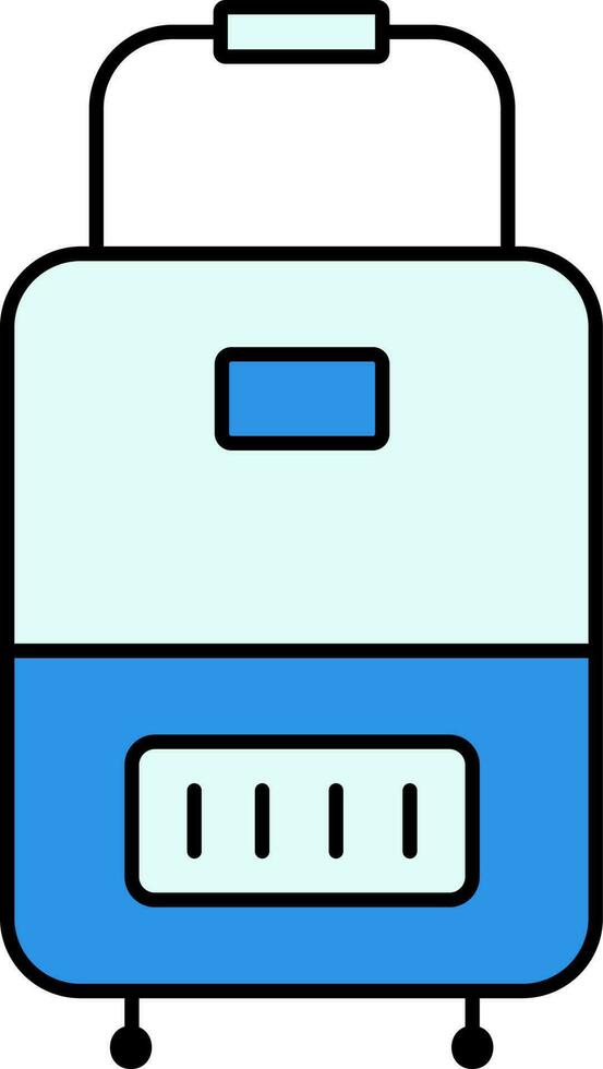 Trolley Bag Icon In Blue Color. vector