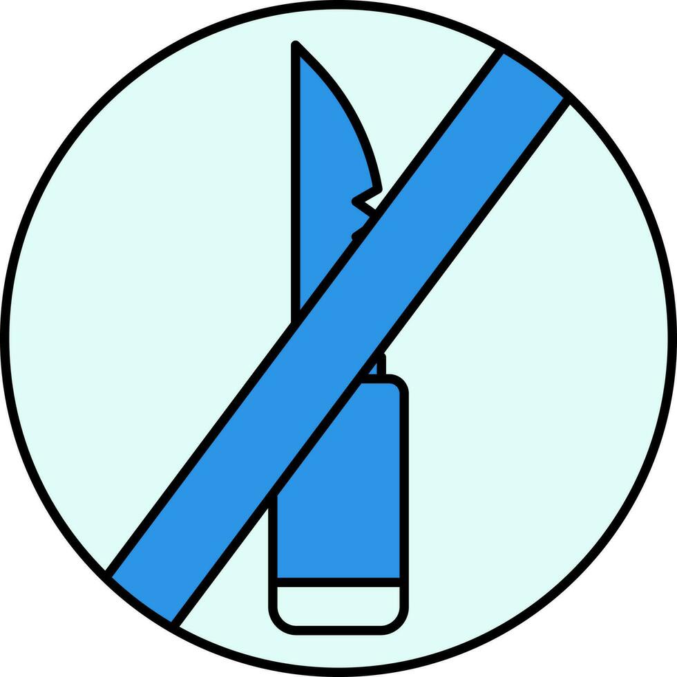 No Knife Icon In Blue Color. vector