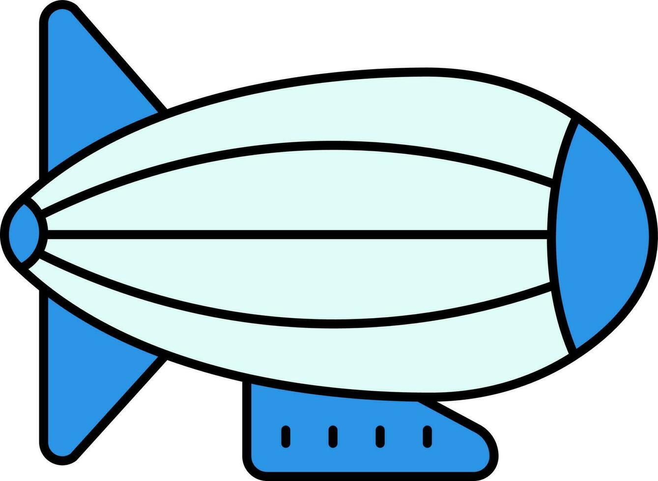 Airship Icon In Blue Color. vector