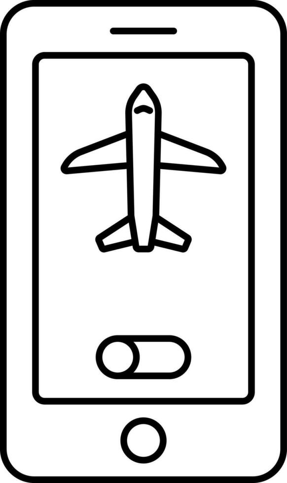 Linear Style Airplane Mode In Smartphone Icon. vector