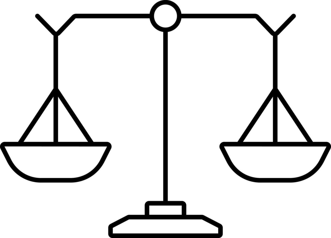 Balance Scale Icon In Black Outline. vector