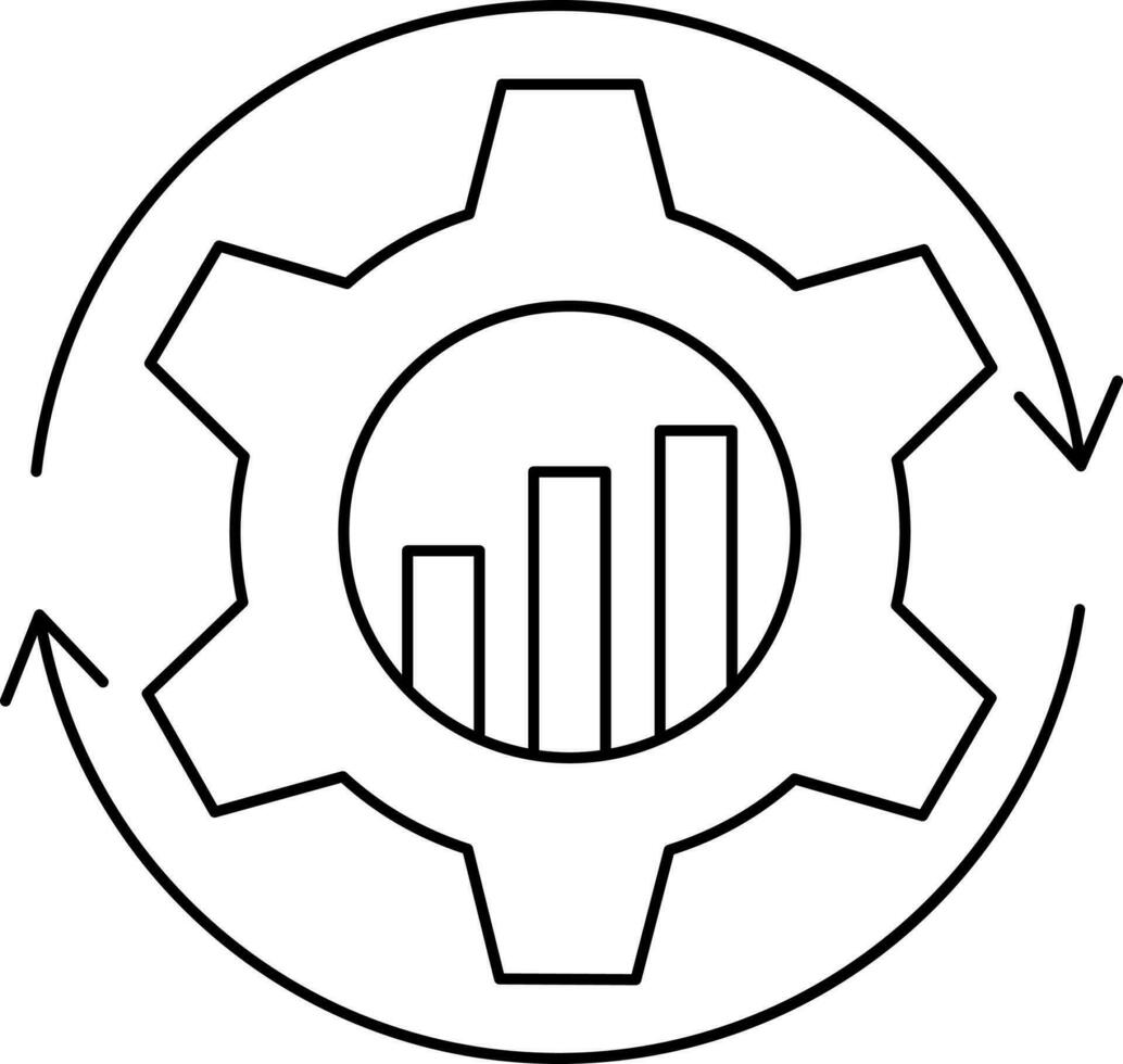 Isolated Data Processing Icon In Line Art. vector