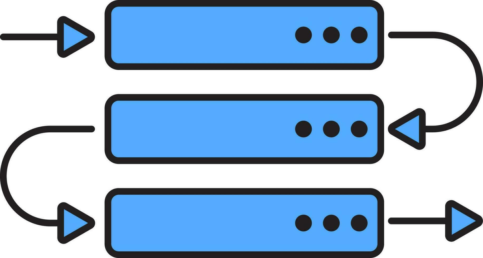 Server Icon In Blue And Black Color. vector