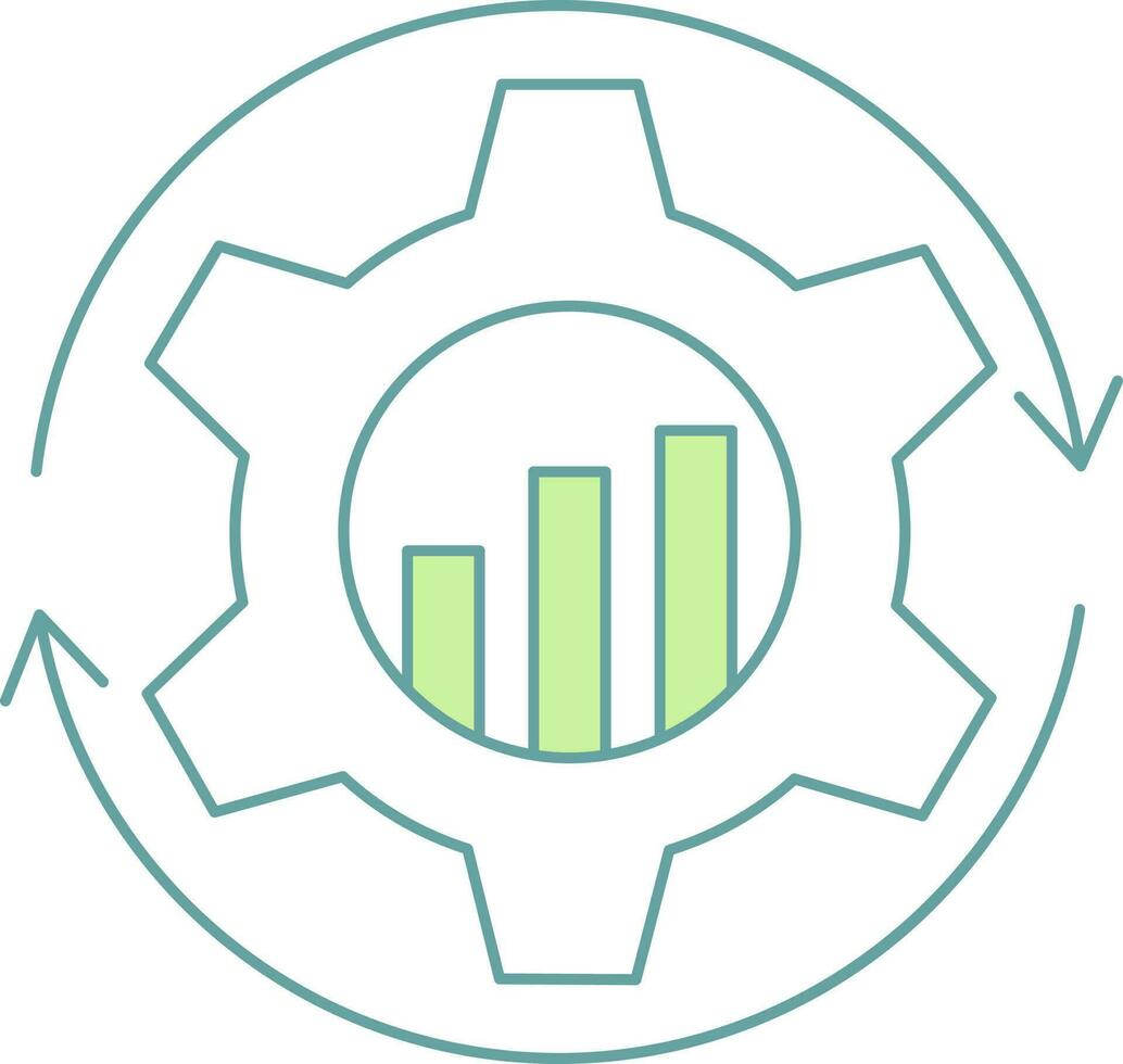 Isolated Data Processing Icon In Green And White Color. vector