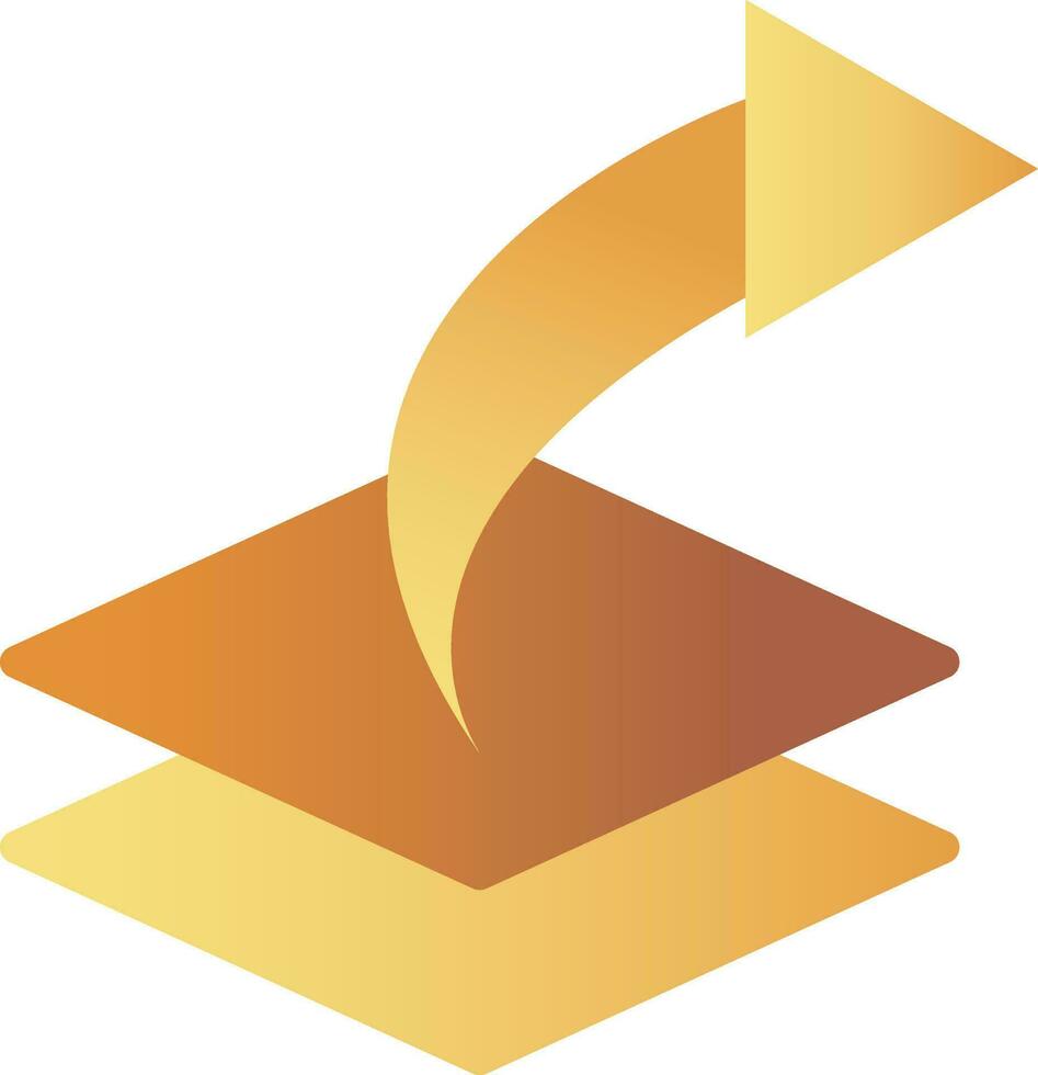 Layer Or Shortcut App Icon In Golden Color. vector