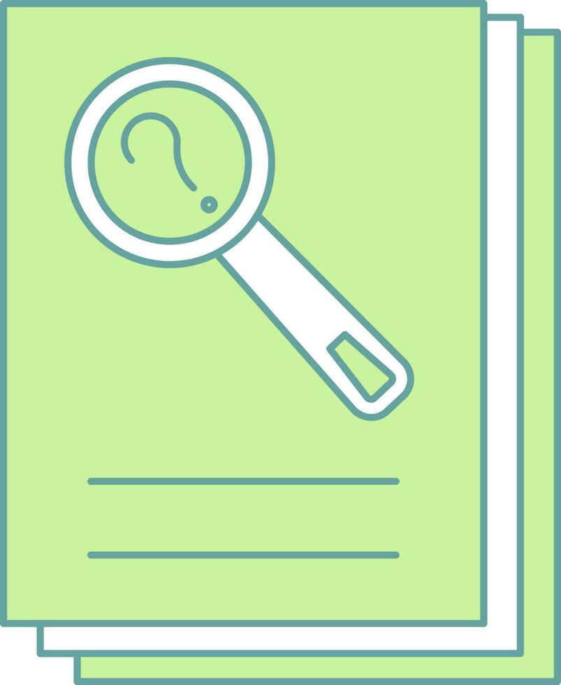 Search Query Paper Icon In Green And White Color. vector
