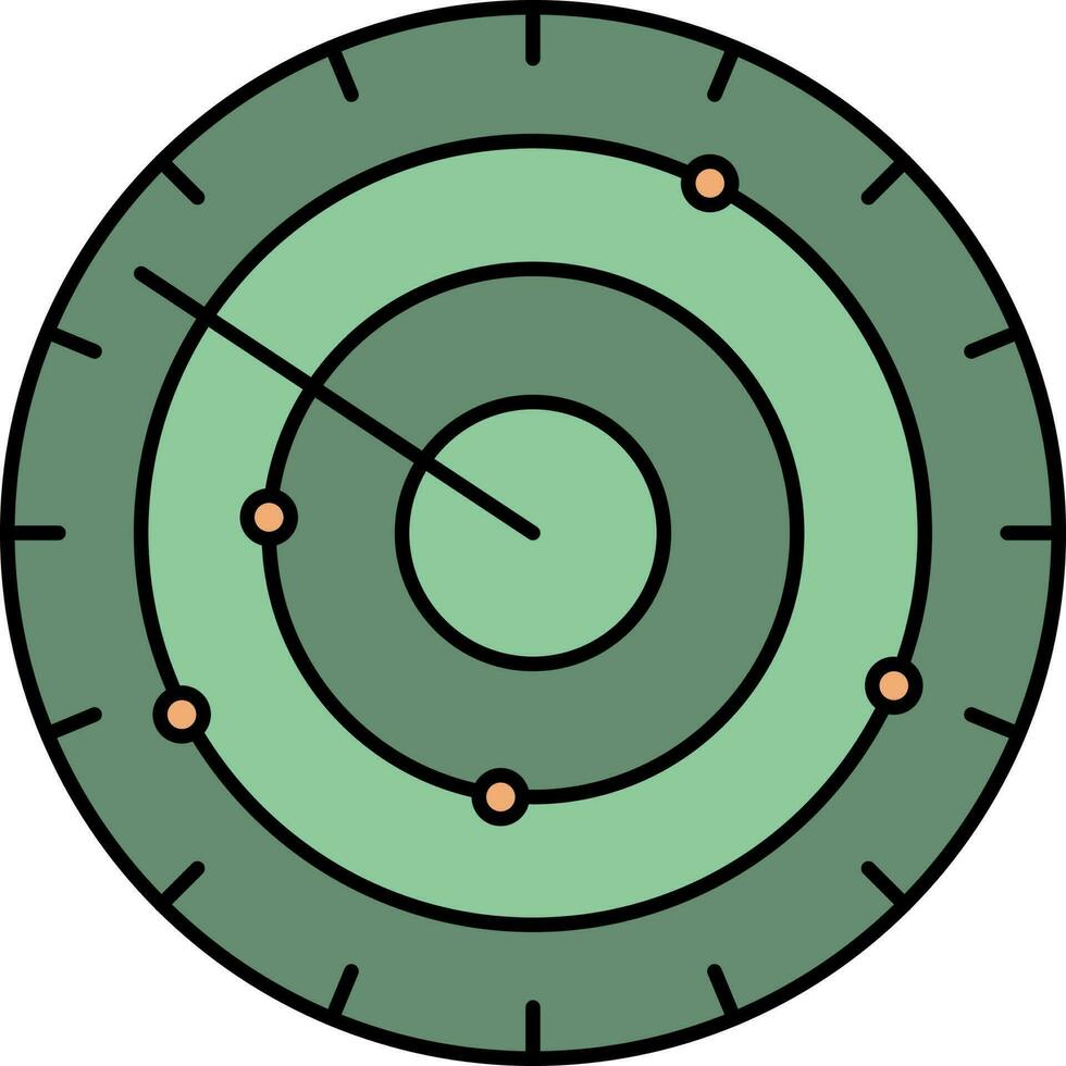 Target Or Sniper Board Icon In Green And Orange Color. vector