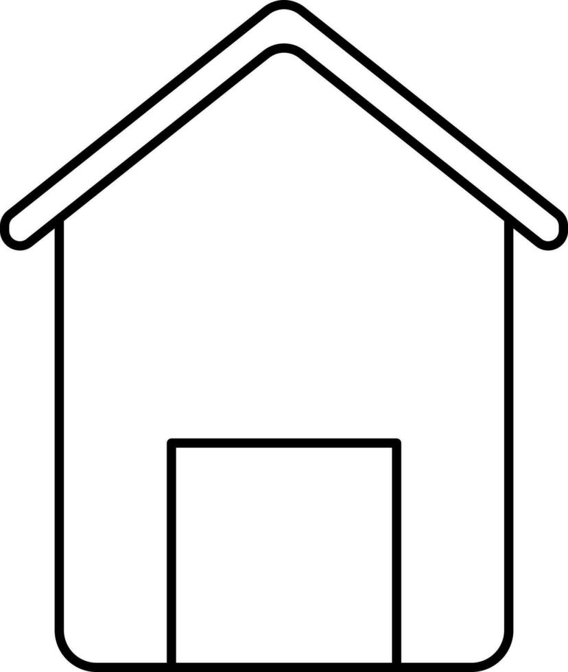 Flat Style Home Icon In Black Line Art, vector