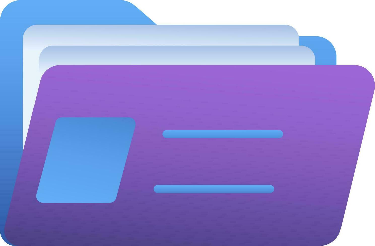 File Folder Icon In Purple And Blue Color. vector