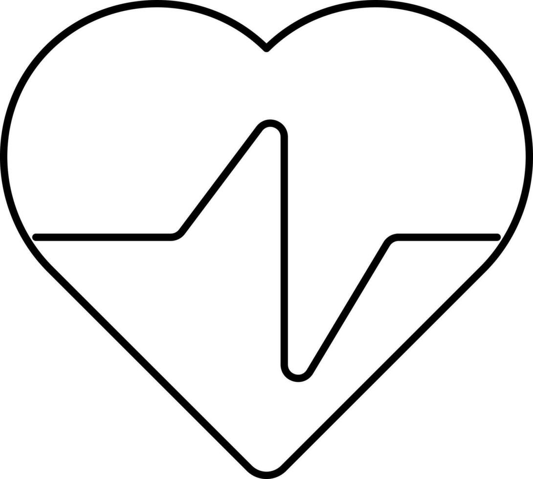 Healthcare App Or Heartbeat Icon In Line Art. vector