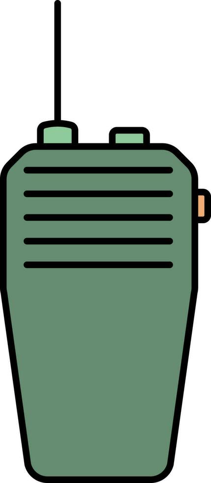 Walkie Talkie Icon In Green And Orange Color. vector