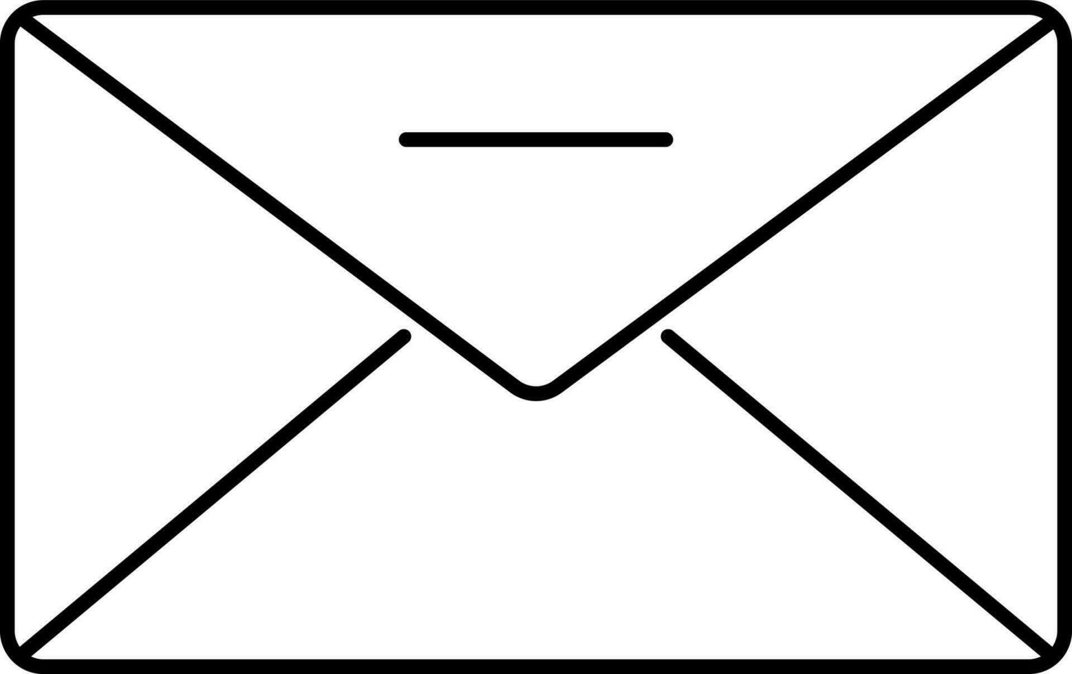 Envelope Or Mail Icon In Black Line Art. vector