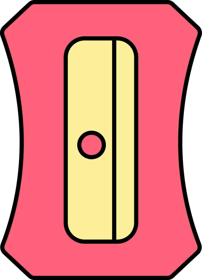 Sharpener Icon In Red And Yellow Color. vector