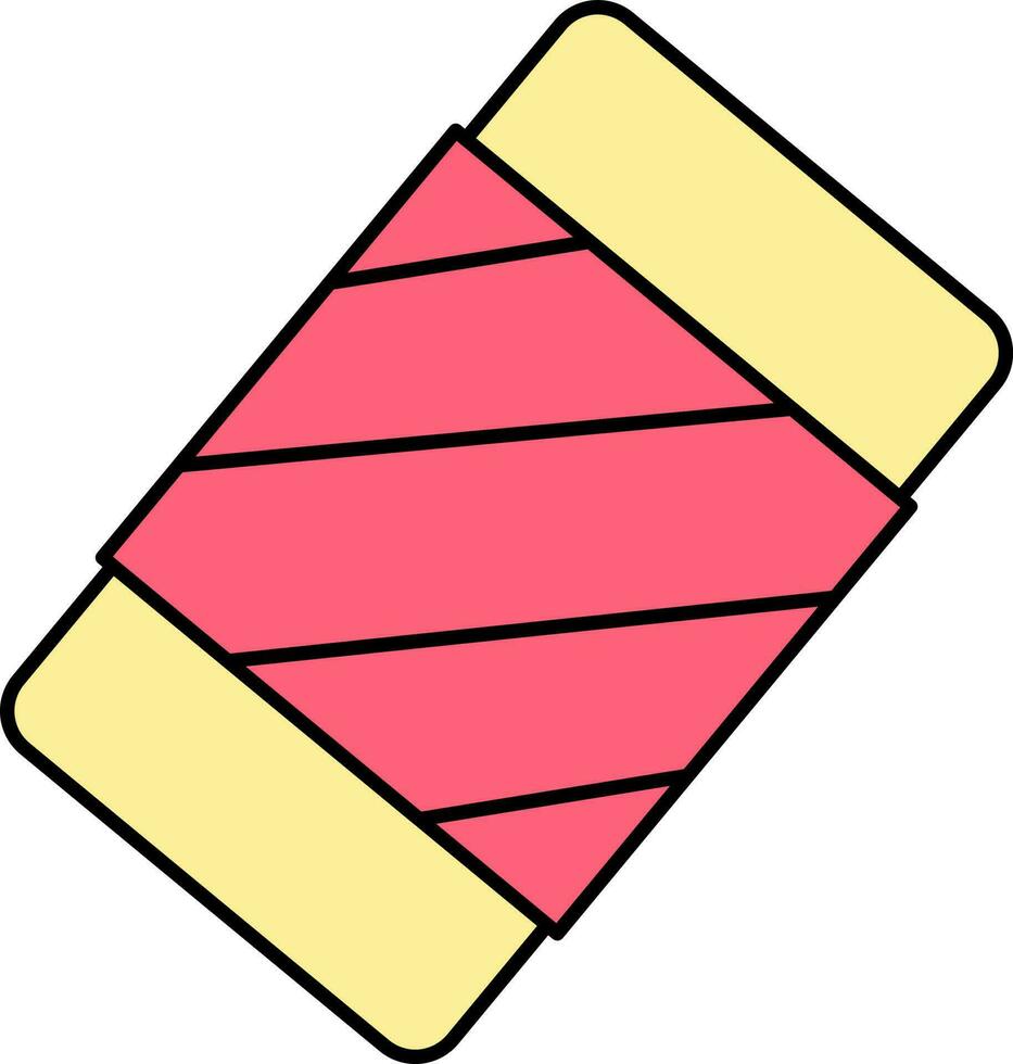 Eraser Icon In Red And Yellow Color. vector