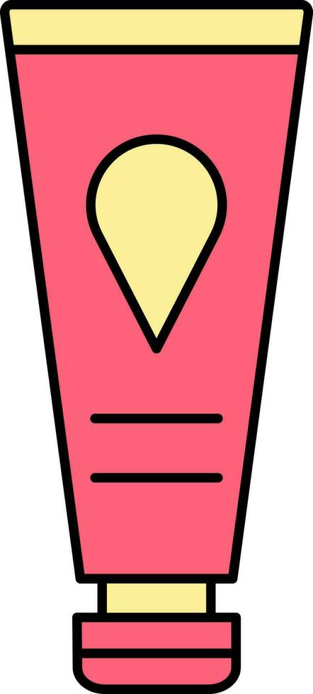 Paint Tube Icon In Red And Yellow Color. vector