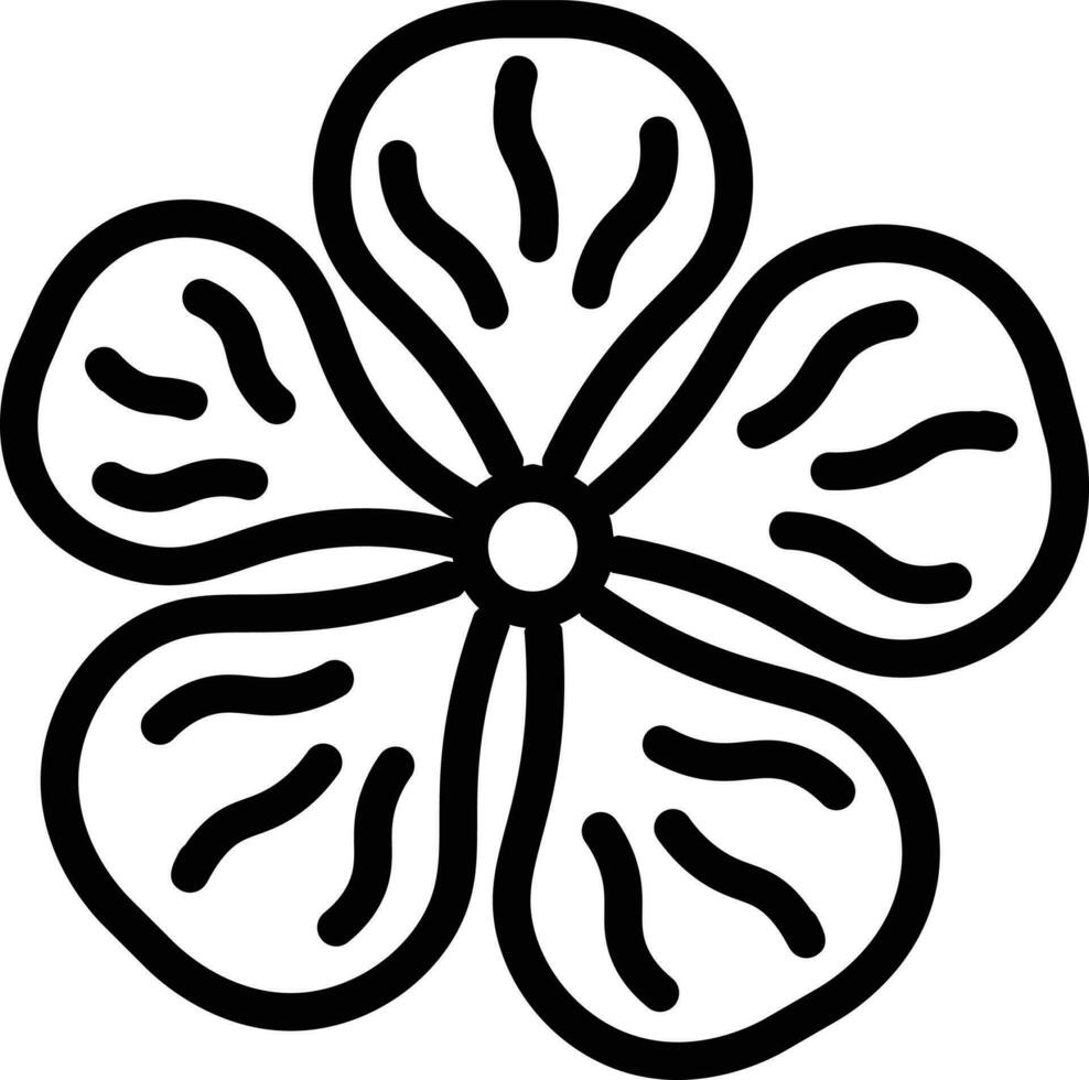 Geranium Icon or Symbol in Black Line Art. vector