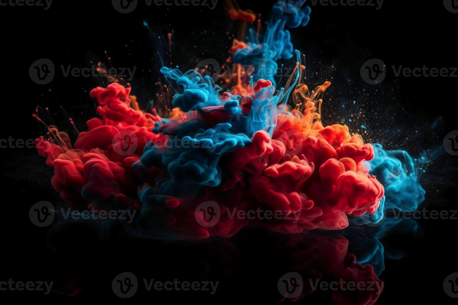Paint drop. Ink water. Explosion smoke. photo
