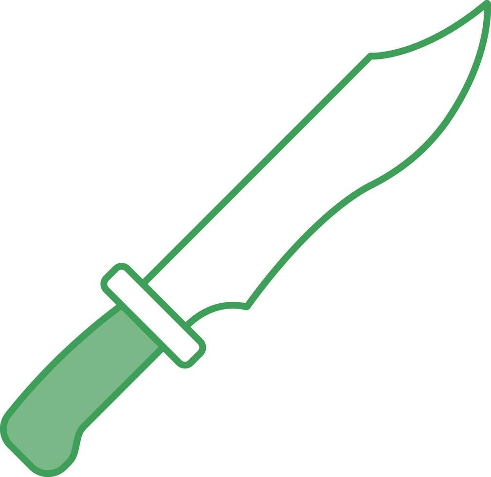 Military Knife Icon Green And White Color. vector