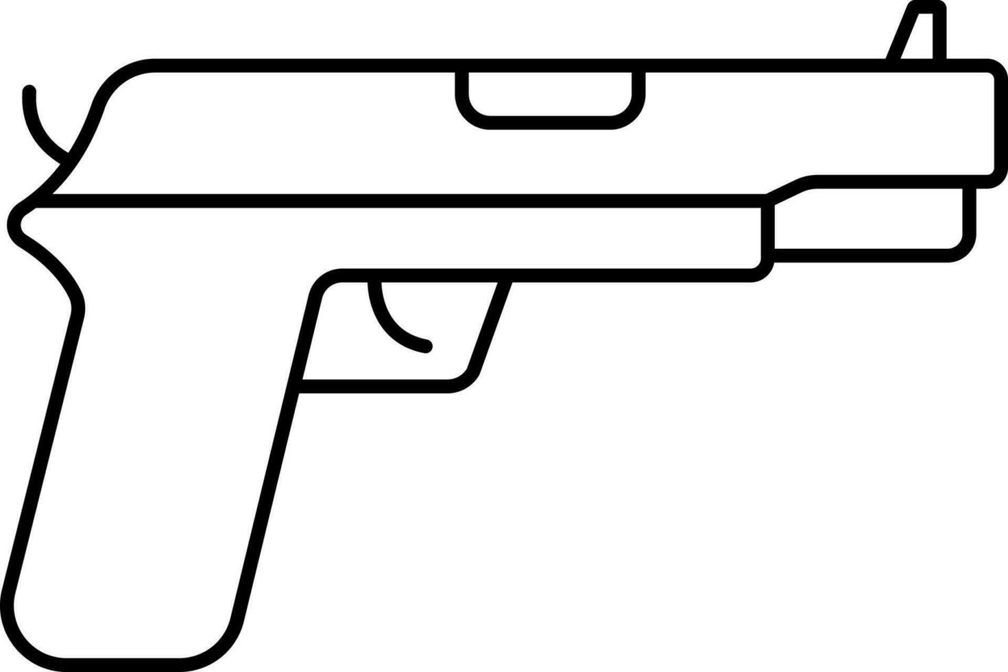 Gun Icon In Thin Line Art. vector