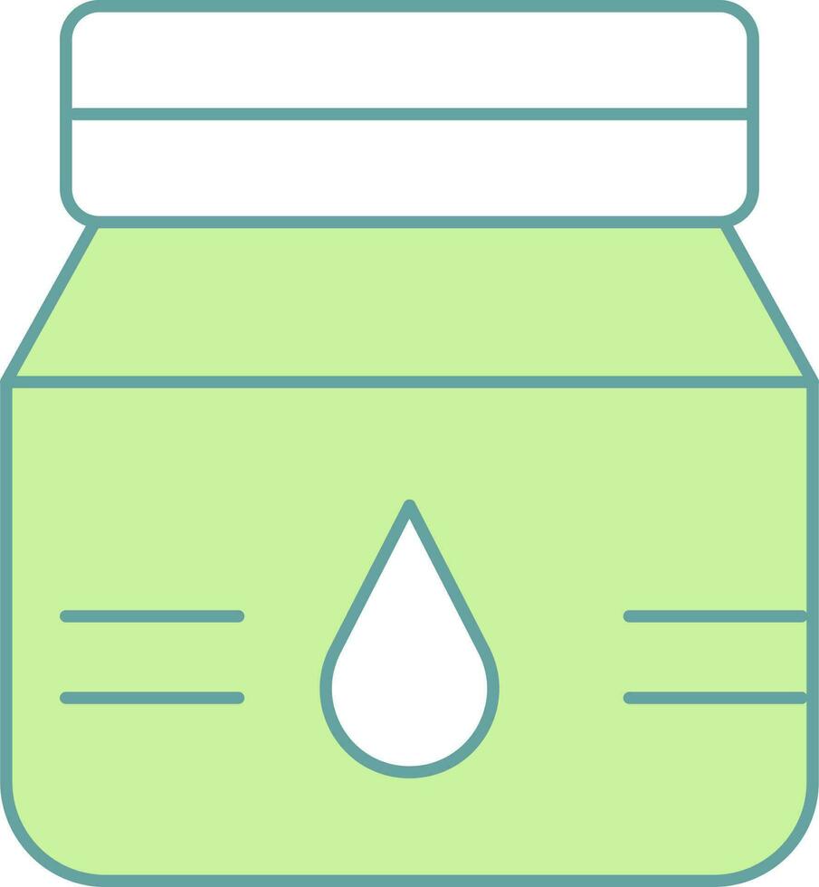 Ink Bottle Icon In Green And White Color. vector